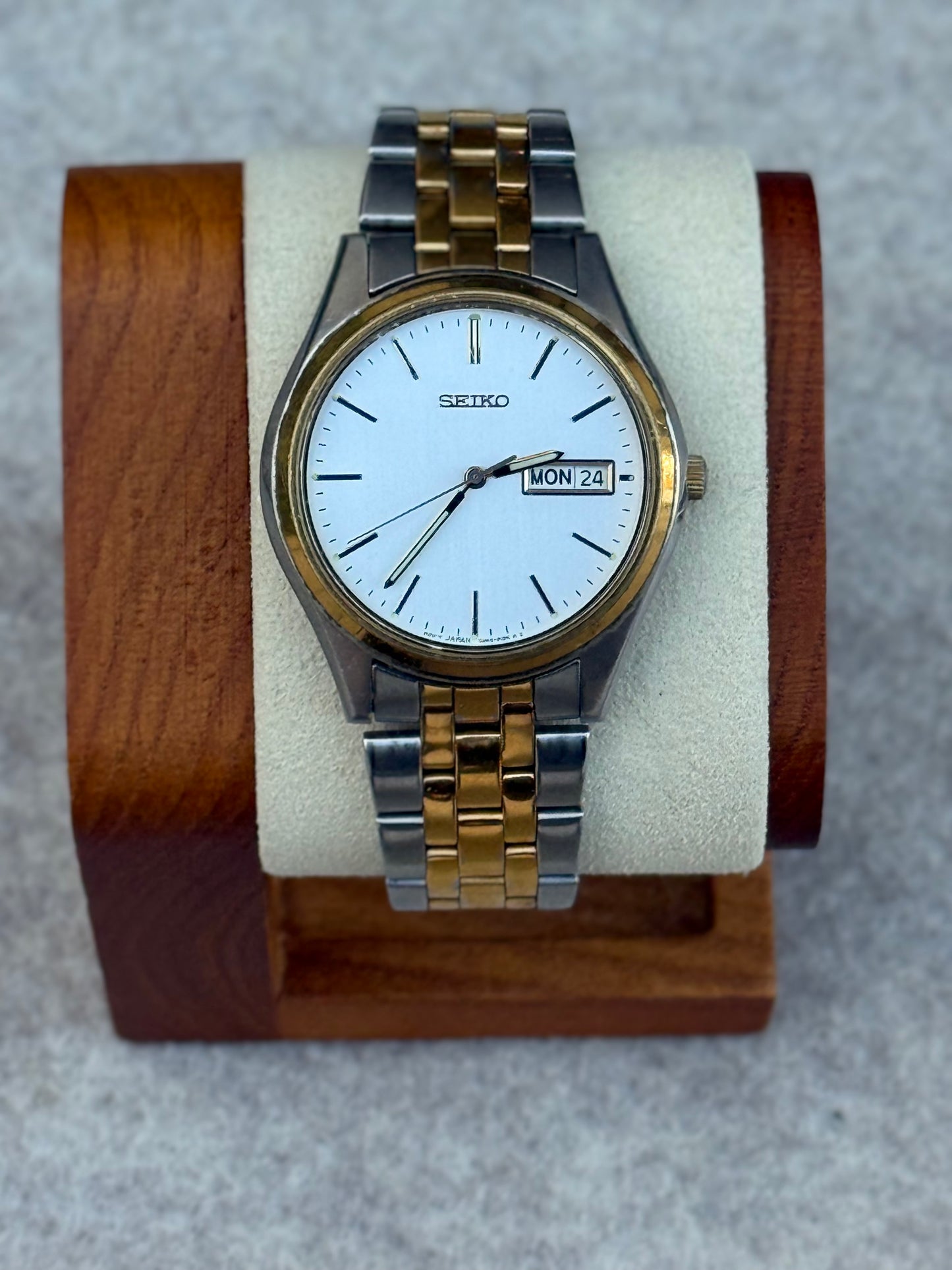 1989 Seiko Quartz Day-Date — Two-Tone Silver & Gold