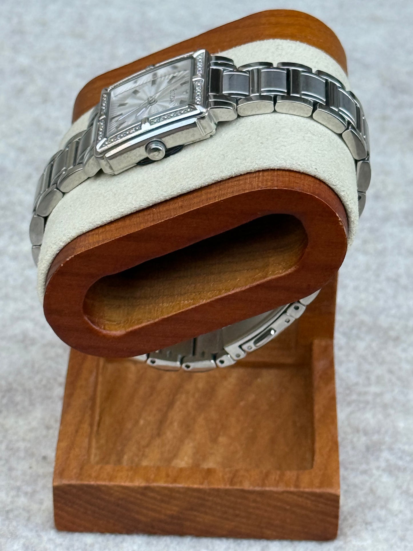 Bulova Rectangular Stainless Steel Dress Watch