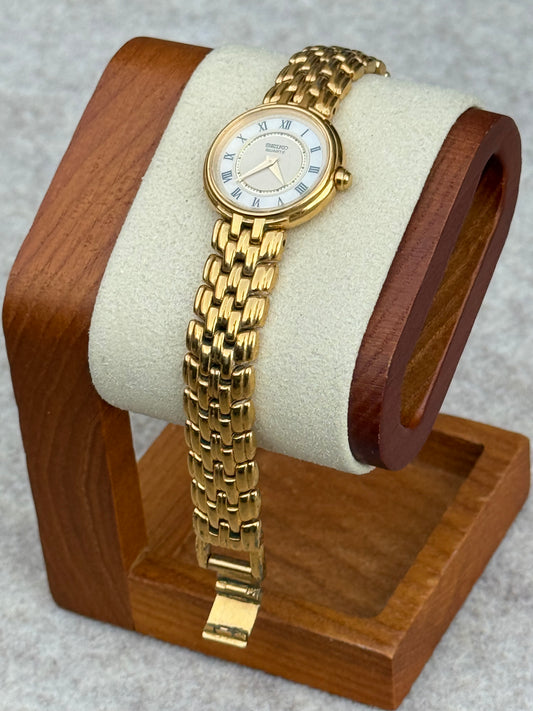 Seiko Quartz Roman Dial Gold-Tone Watch (May 1992)