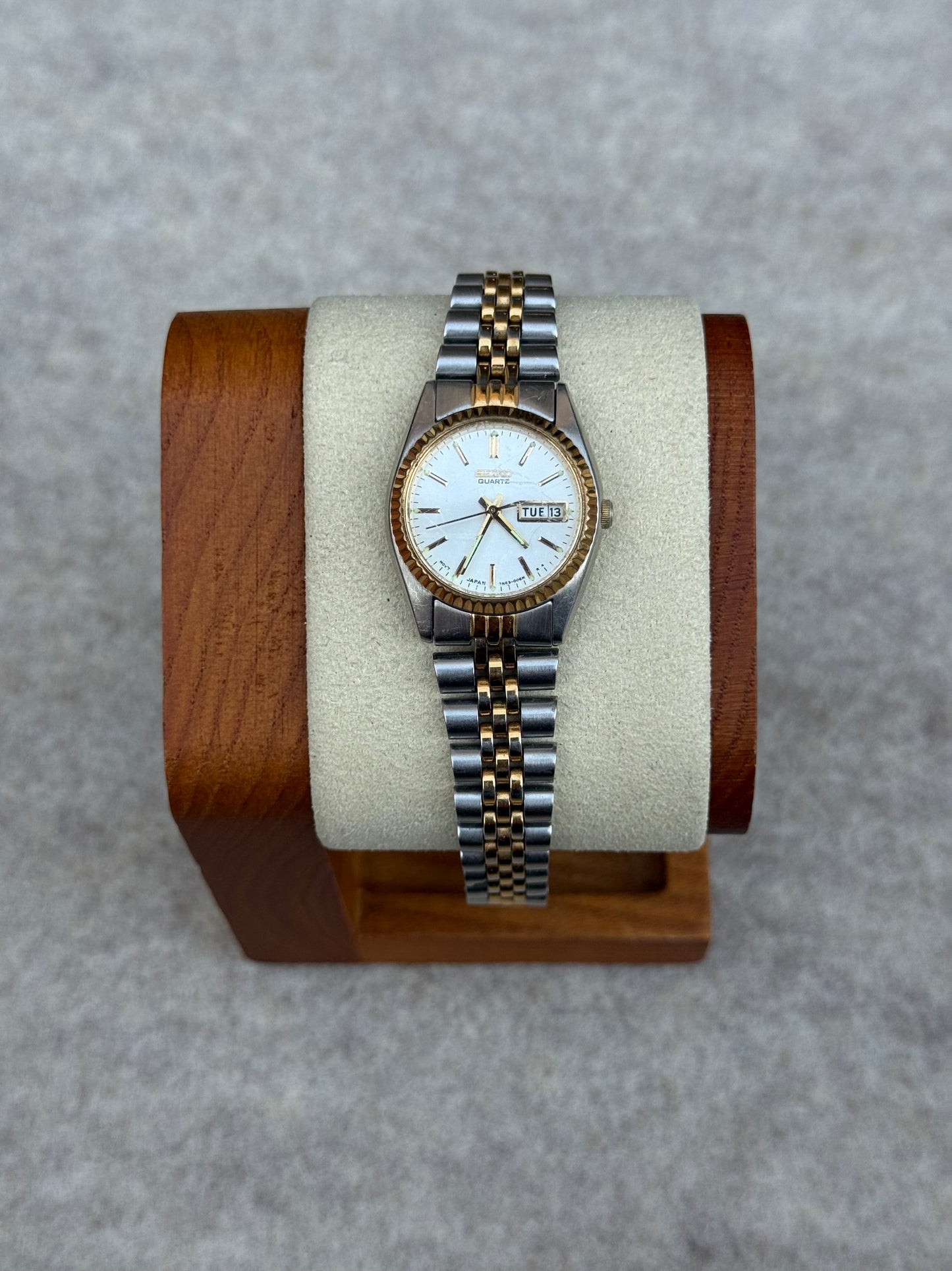 Seiko Quartz Two-Tone Day-Date Watch (Manufactured June 1986)