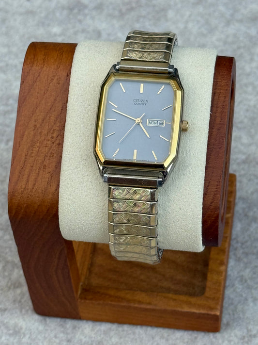 Citizen Quartz 1000-S63871 – Rectangular Day-Date Dress Watch (Japan, Early 1990s)