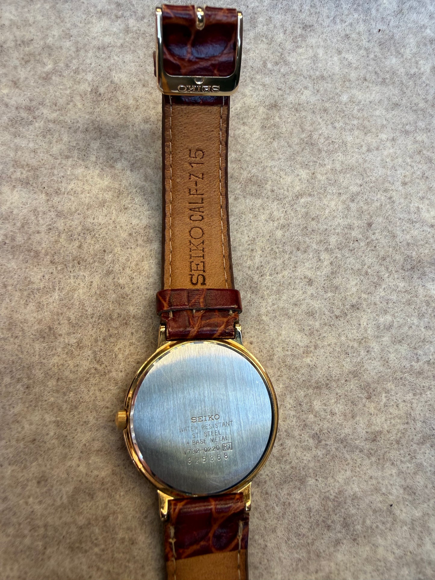 1998 Seiko Gold-Tone Sunburst Quartz Dress Watch