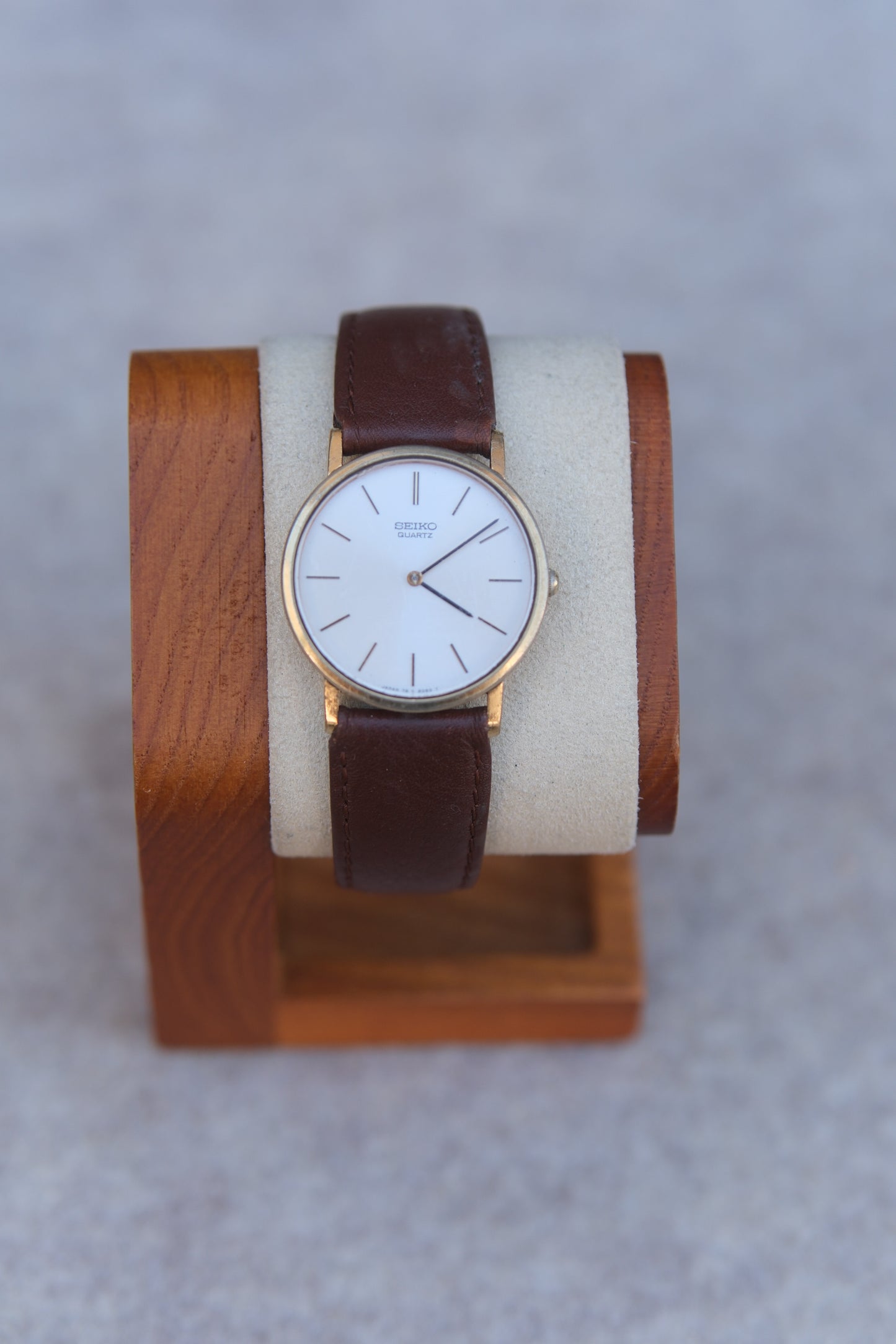 Circa Late-1970s Seiko Quartz Dress Watch | Cream Dial | Brown Leather | 32mm