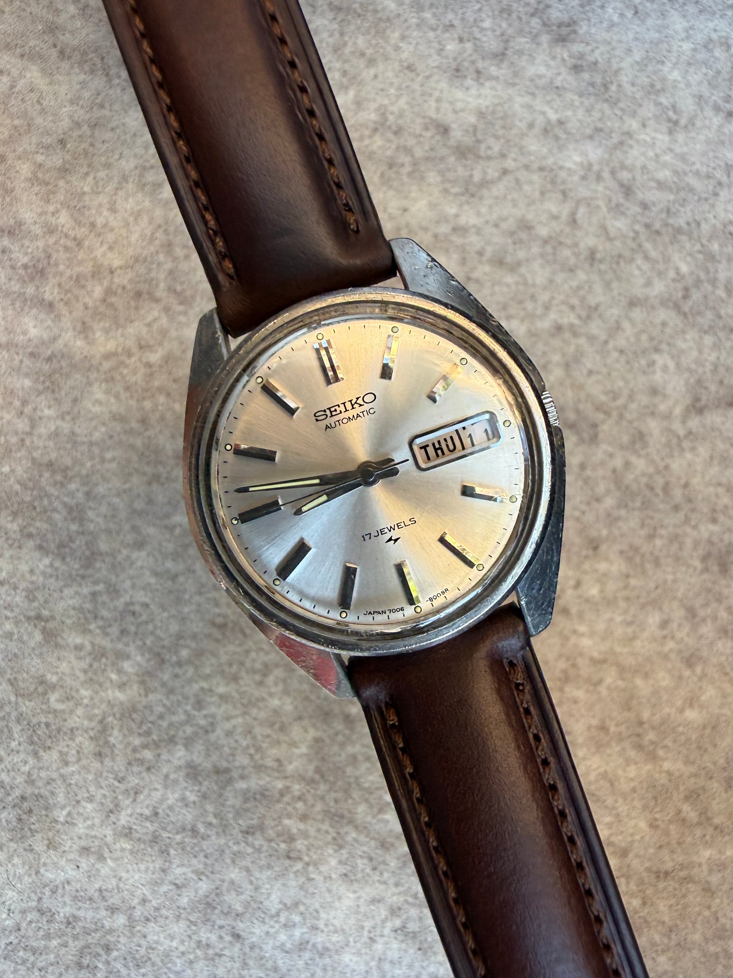 Seiko Automatic 7006-8007 – Silver Sunburst Day-Date (February 1971)
