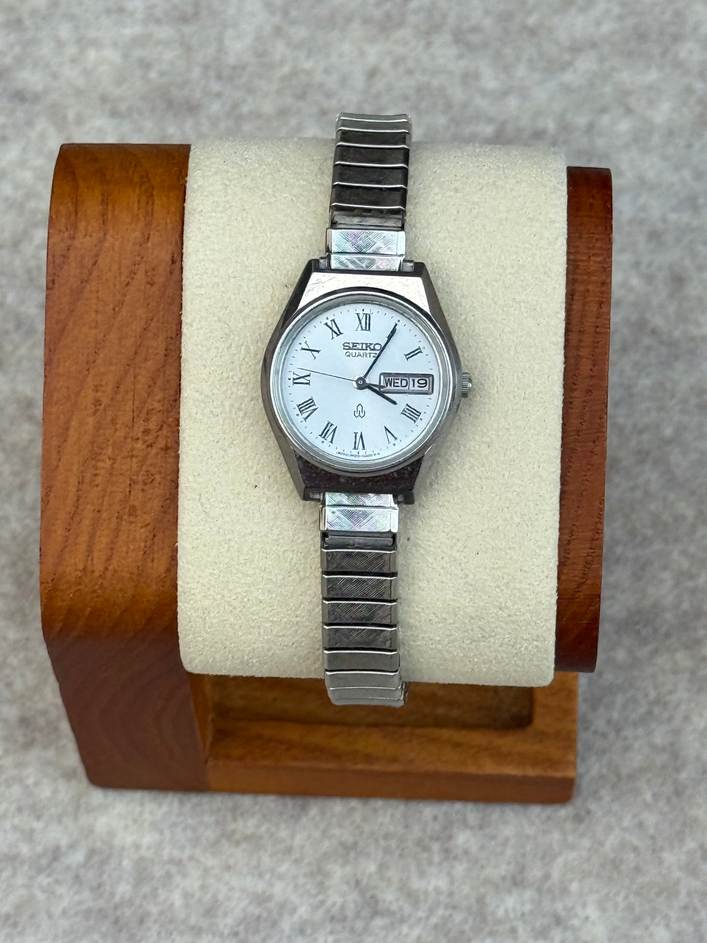 Seiko Ladies’ Stainless Steel Day-Date Dress Watch (1981)