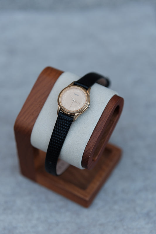 Seiko Quartz Gold-Tone Guilloché Dial – Lizard Grain Strap | July 1996