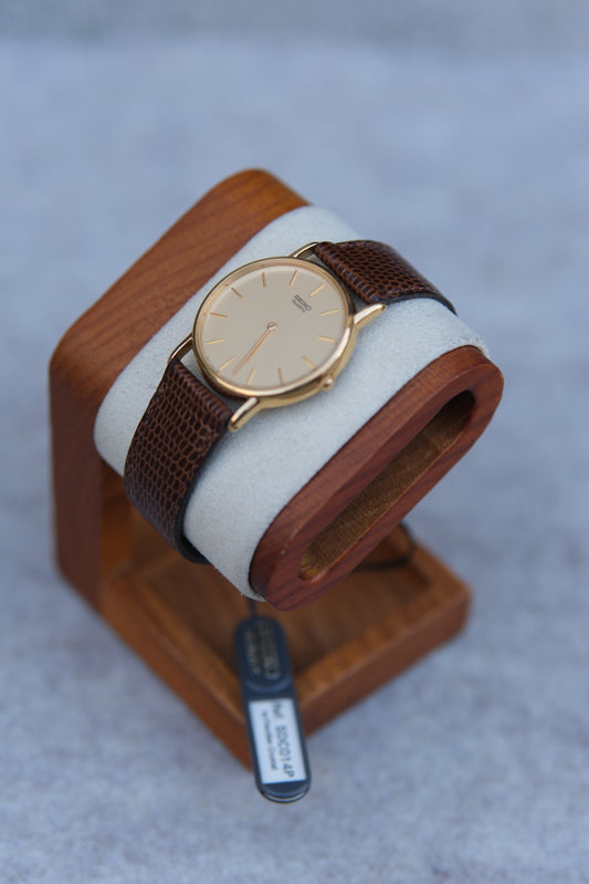 August 1985 Seiko Quartz Dress Watch | Champagne Gold Dial | Gold Tone | 30mm | New Old Stock