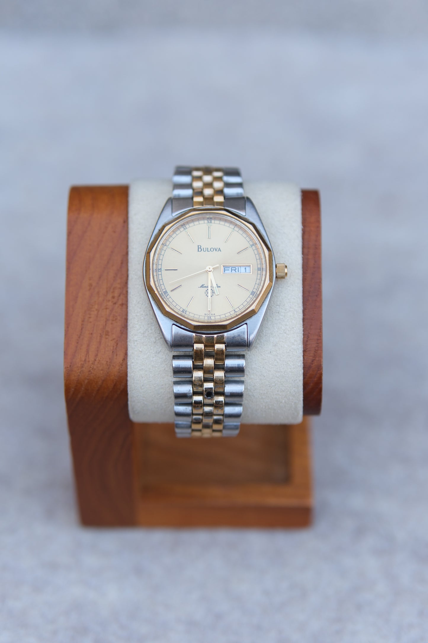 Bulova Marine Star Quartz Watch | Champagne Dial | Two-Tone Jubilee | Day-Date | 34mm