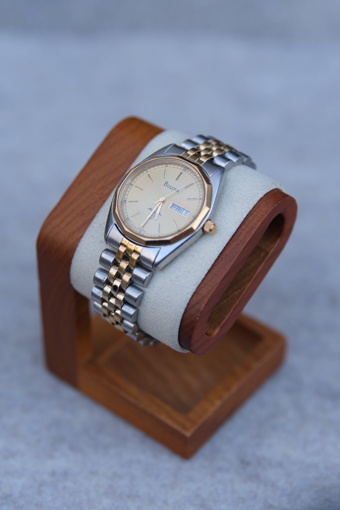 Bulova Marine Star Quartz Watch | Champagne Dial | Two-Tone Jubilee | Day-Date | 34mm