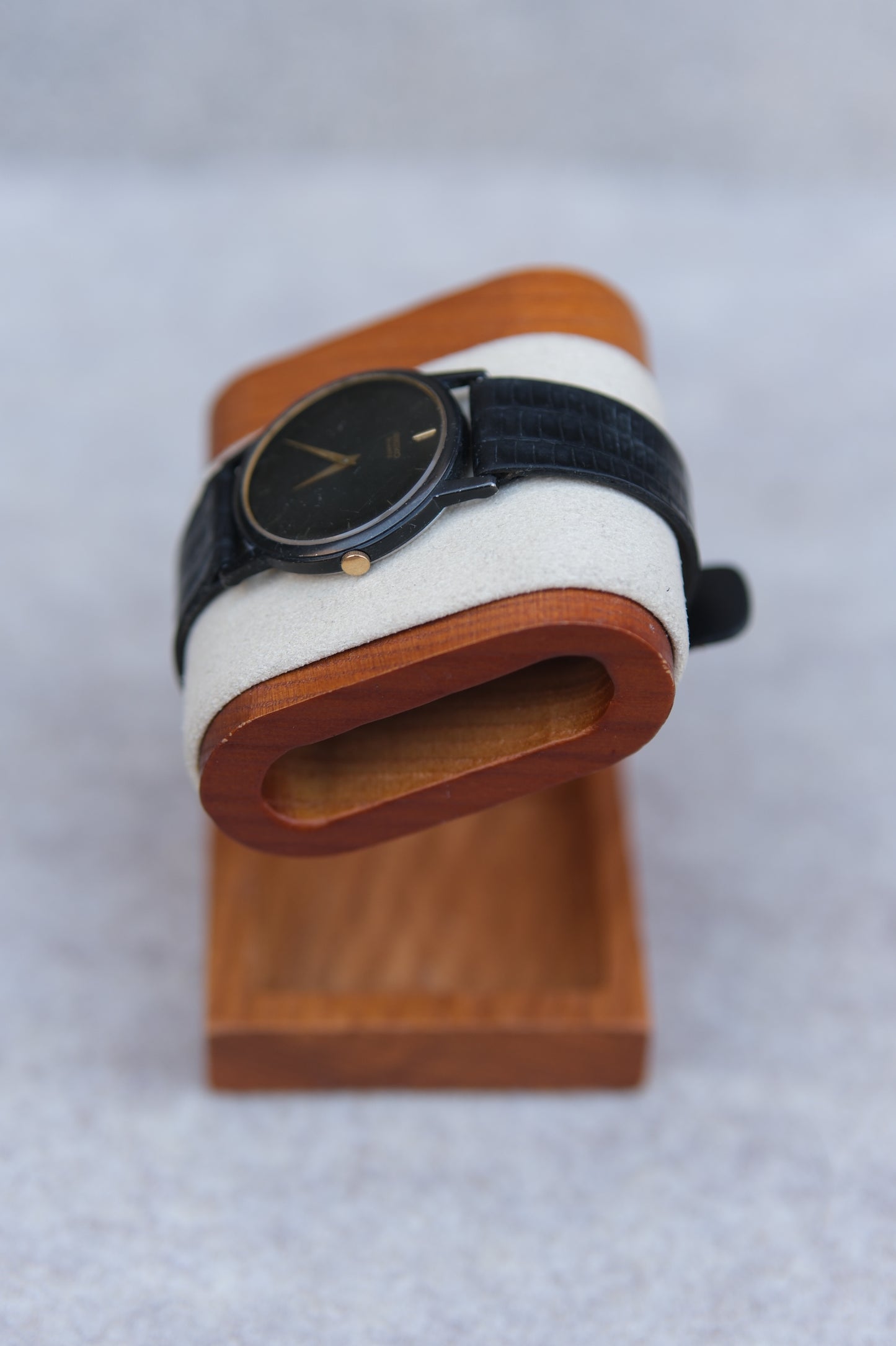 May 1985 Seiko Quartz Dress Watch | Black PVD | Gold Accent | Black Dial | 32mm