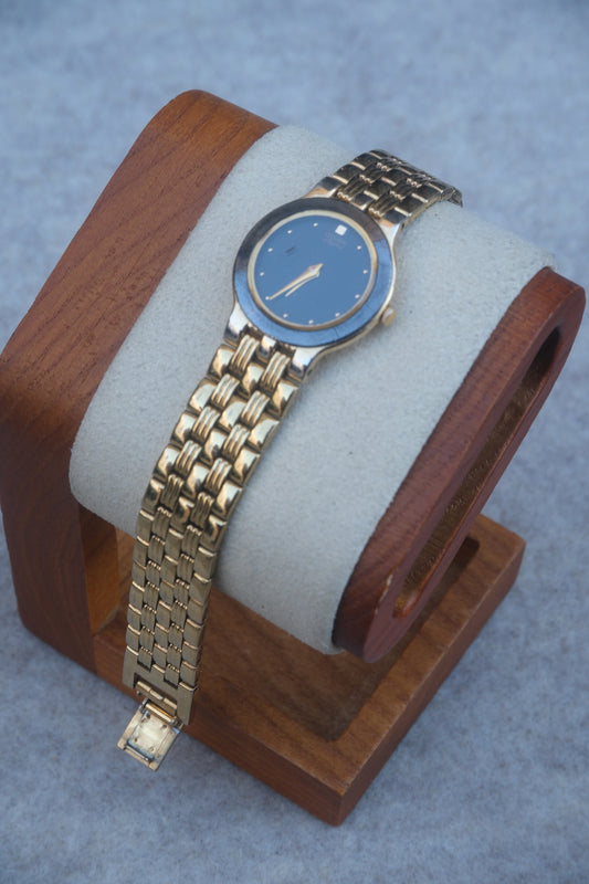Vintage Citizen Elegance Two-Tone Watch | Black Dial Round Case