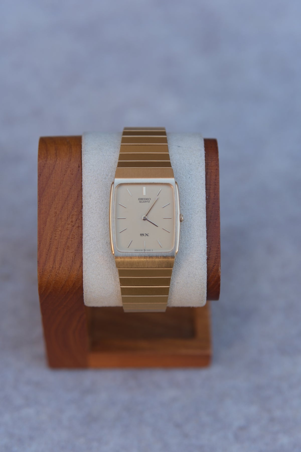 Vintage February 1997 Seiko Quartz “SX” Gold-Tone Tank Watch | Rectangular Dial | Art Deco Style
