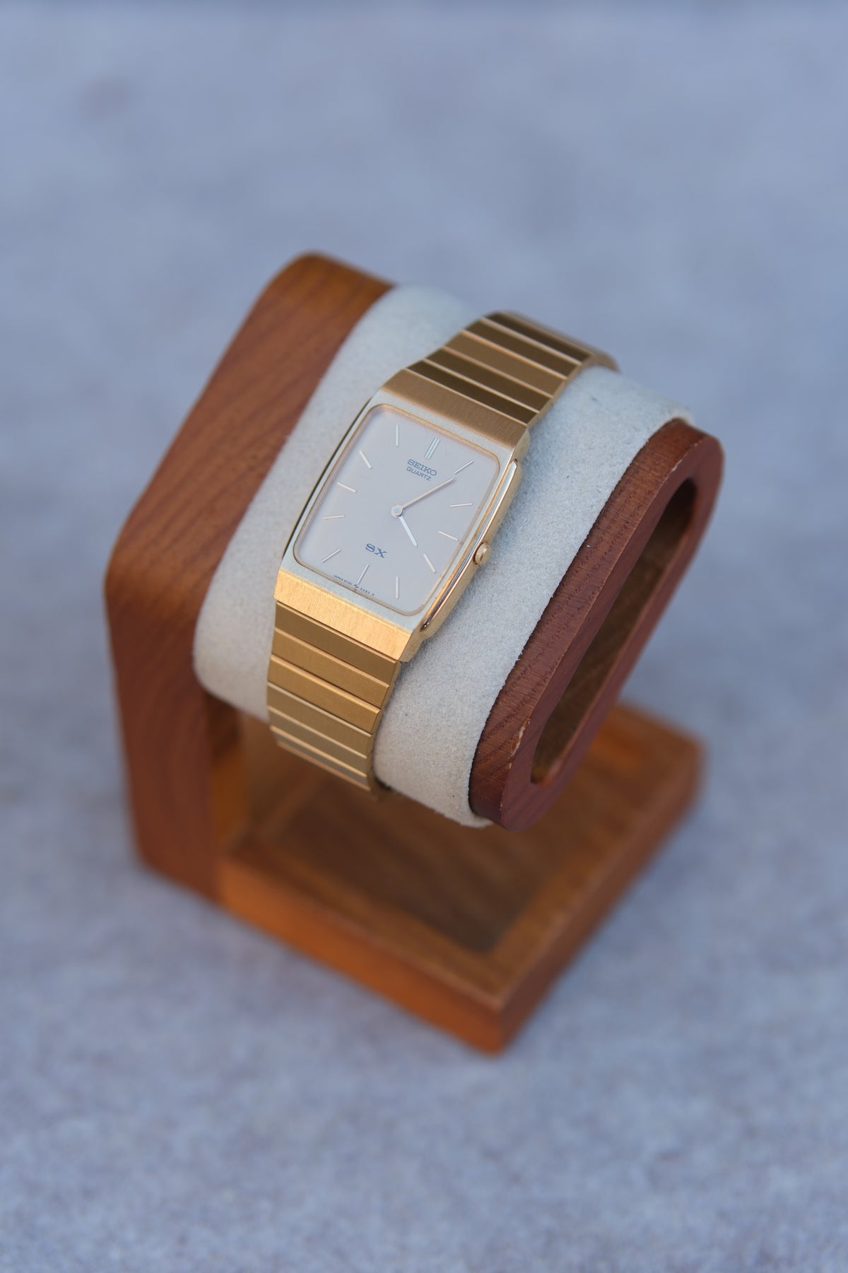 Vintage February 1997 Seiko Quartz “SX” Gold-Tone Tank Watch | Rectangular Dial | Art Deco Style