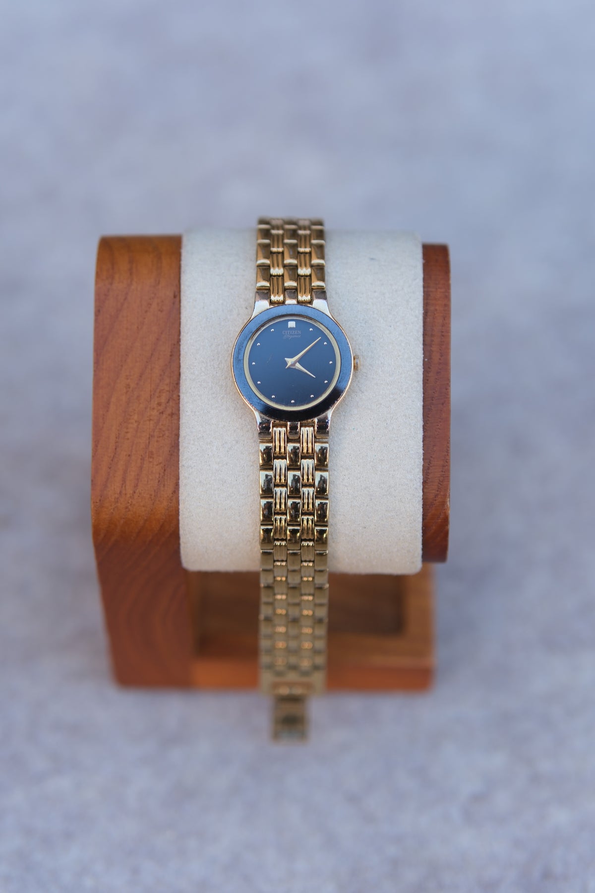 Vintage Citizen Elegance Two-Tone Watch | Black Dial Round Case