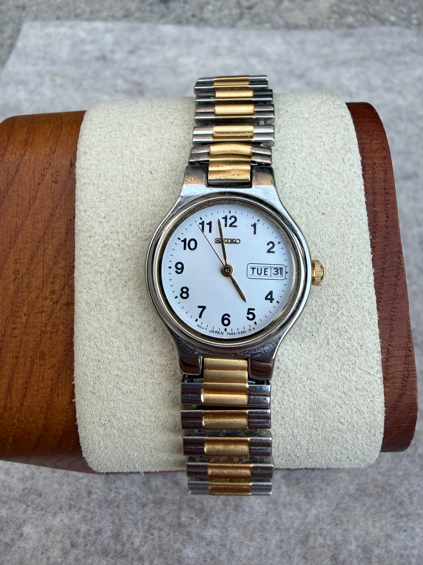 Seiko Quartz Two-Tone Day-Date – White Dial | October 1997