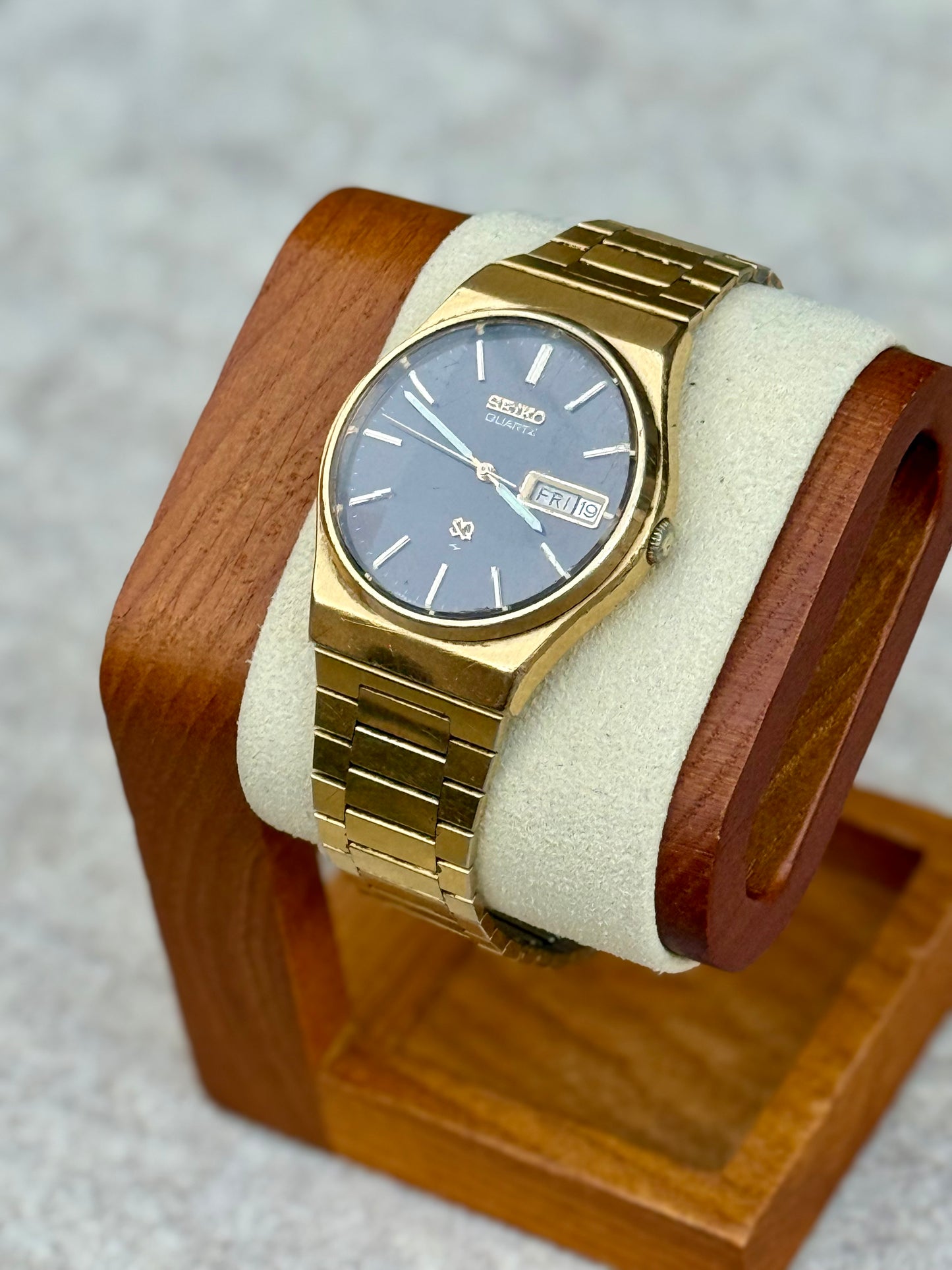 Seiko Faceted Quartz Day-Date — Black Dial (July 1981)