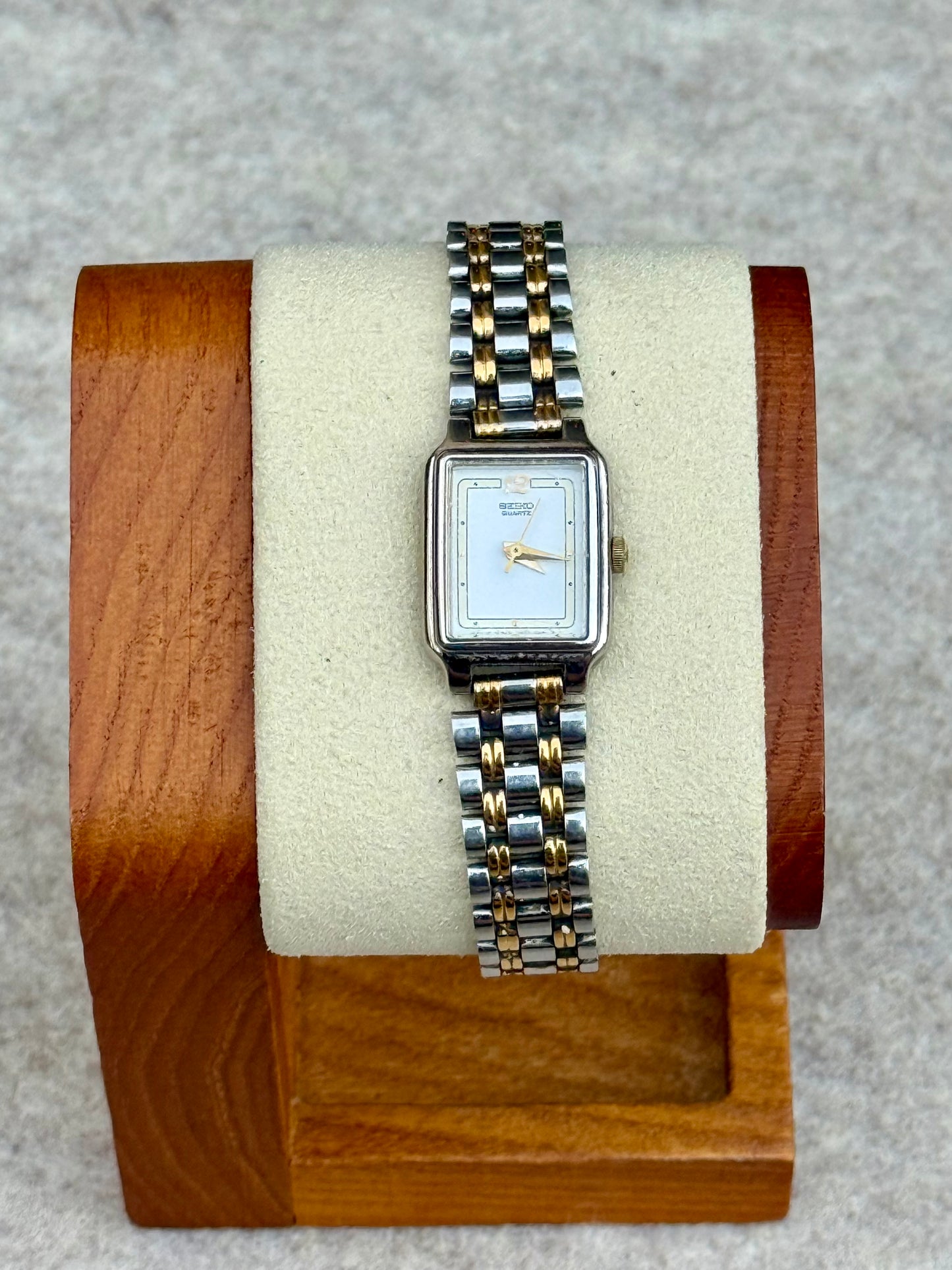 Seiko Two-Tone Rectangular Dress Watch — March 1983