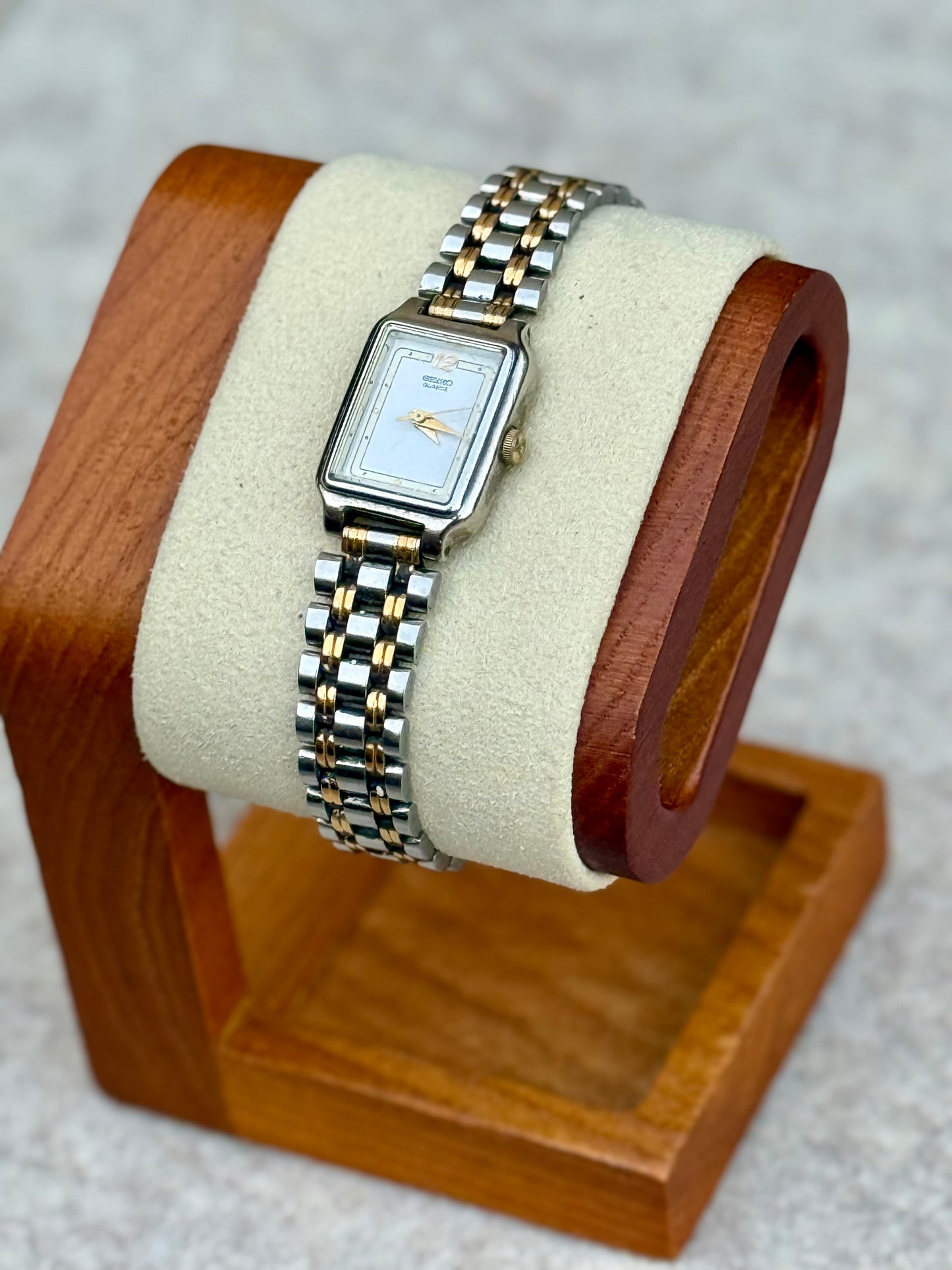 Seiko Two-Tone Rectangular Dress Watch — March 1983