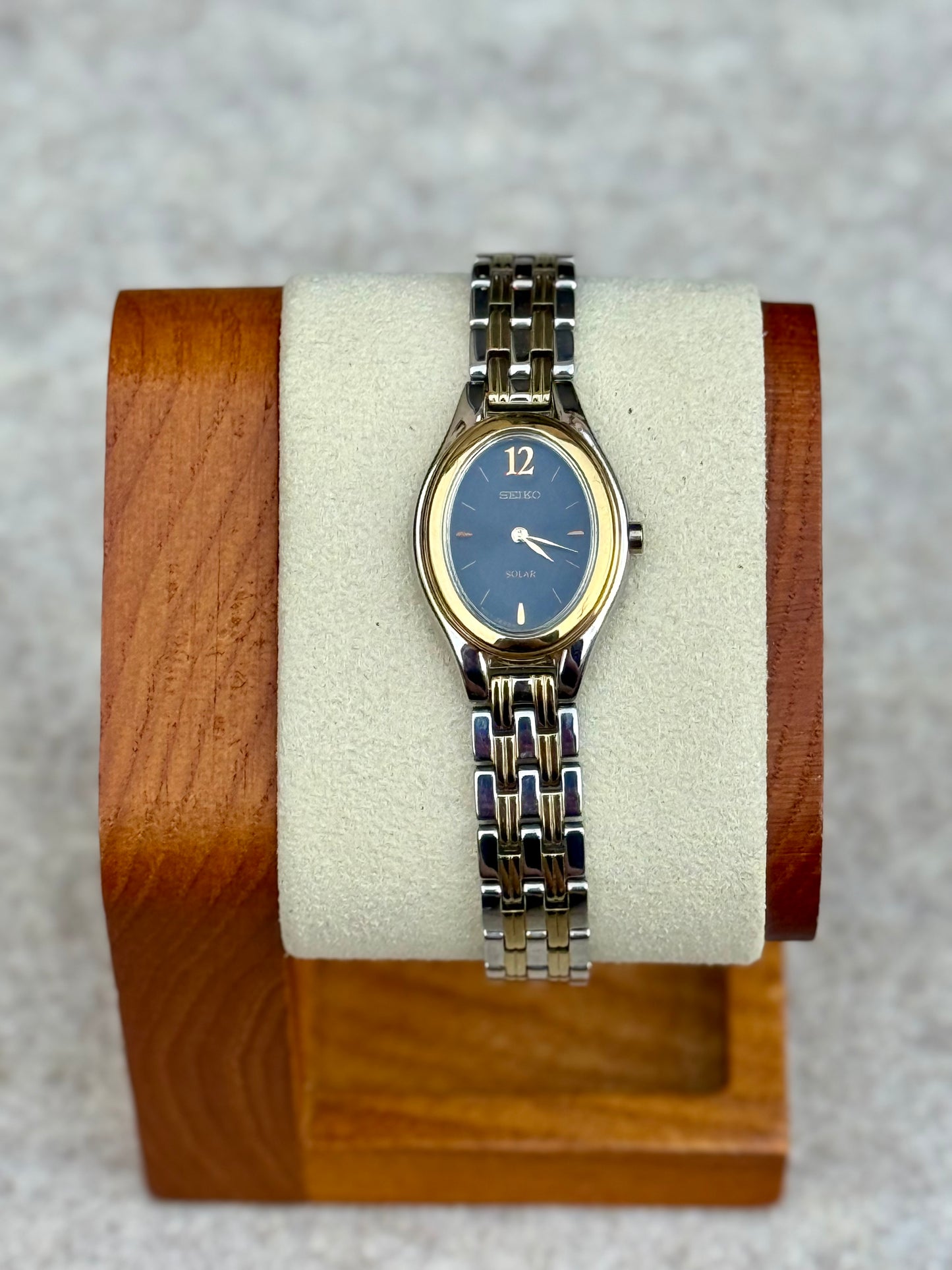 Seiko Solar Black Dial Dress Watch — August 2000