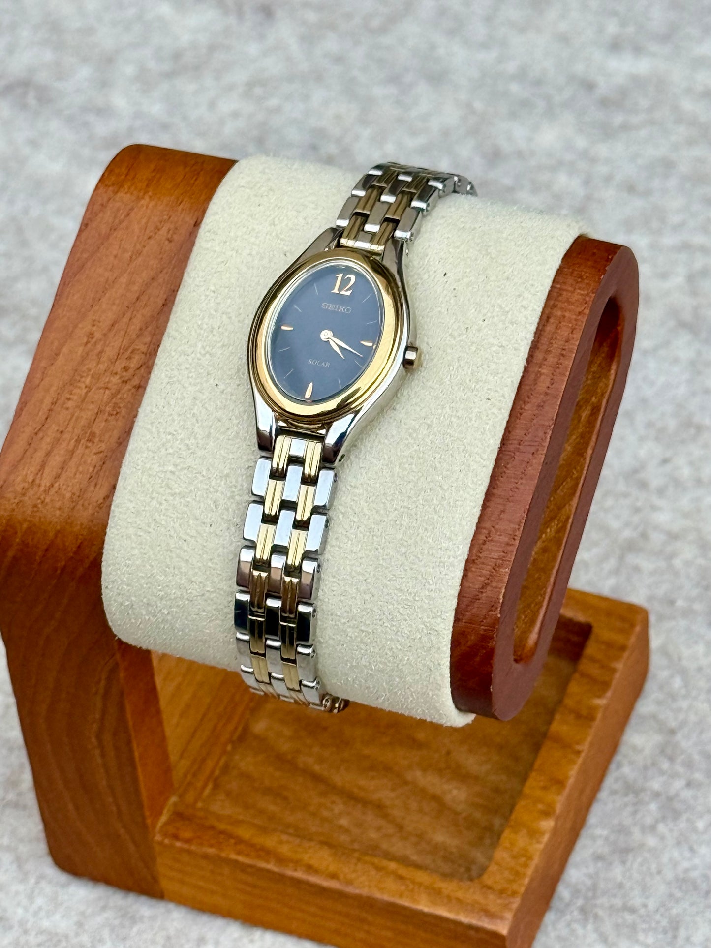 Seiko Solar Black Dial Dress Watch — August 2000