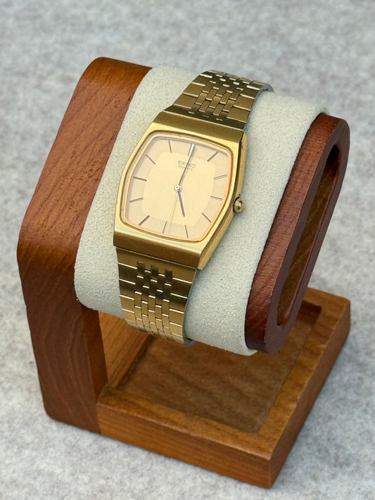 Seiko Quartz Gold-Tone TV Case Watch — Manufactured September 1982