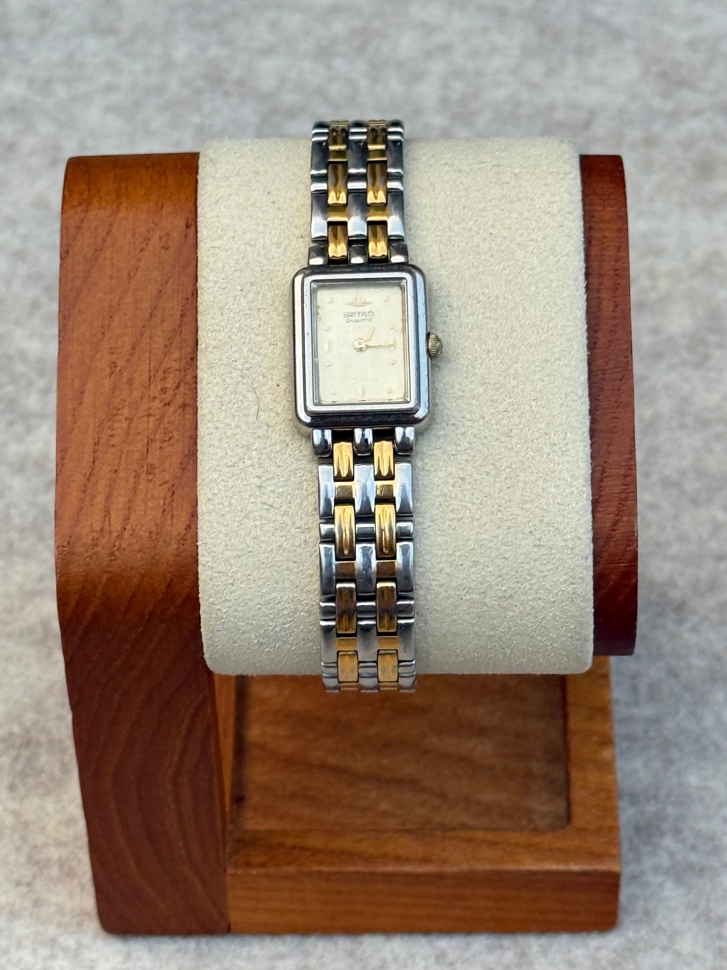 Seiko Quartz Rectangular Two-Tone Dress Watch |February 1992