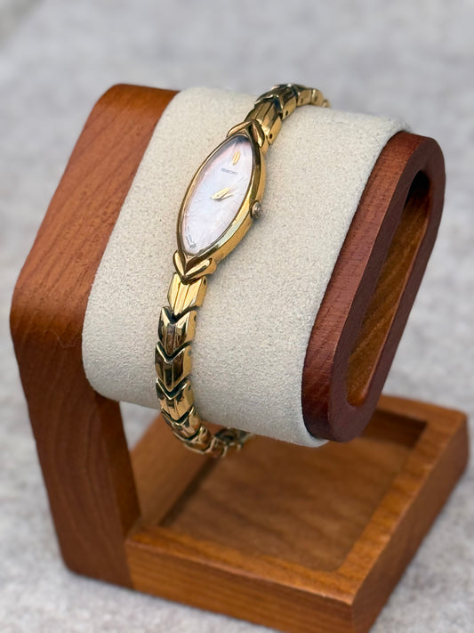 Seiko Quartz Marquise Gold-Tone Bracelet Watch | April 1977