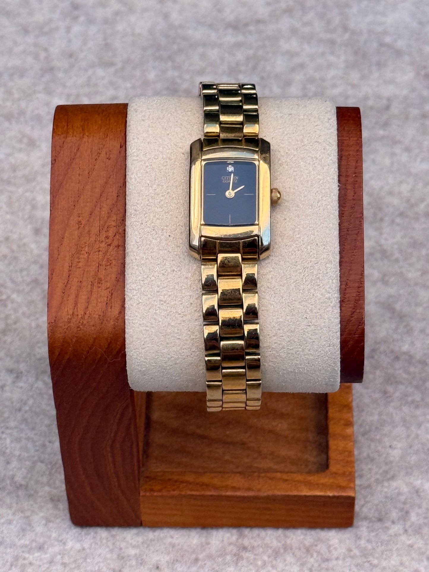Citizen Quartz Gold-Tone Rectangular Dress Watch | July 1980
