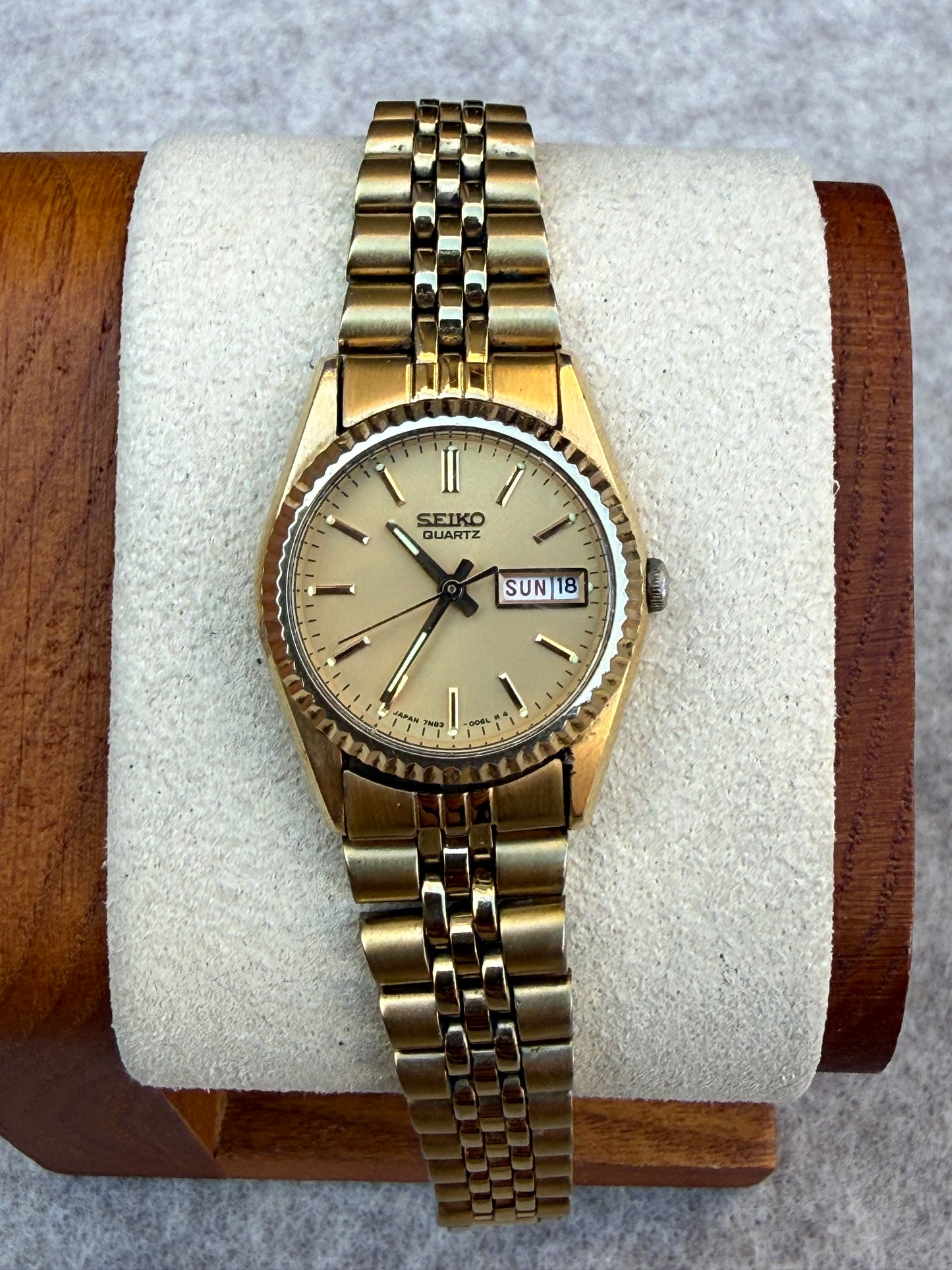 Seiko Quartz Gold-Tone Day-Date Dress Watch | May 1983