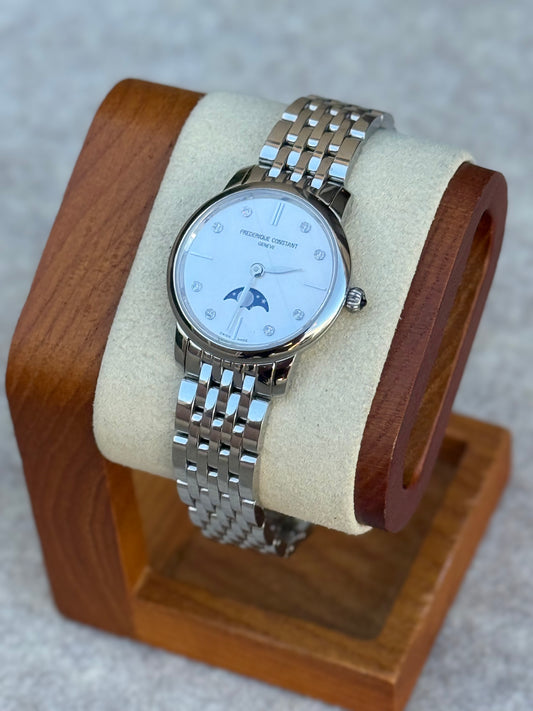 Frederique Constant Moonphase Watch – Mother of Pearl Dial – Diamond Markers – Swiss Made
