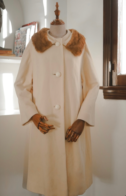 *RARE* Butter Yellow Wool Swing Coat